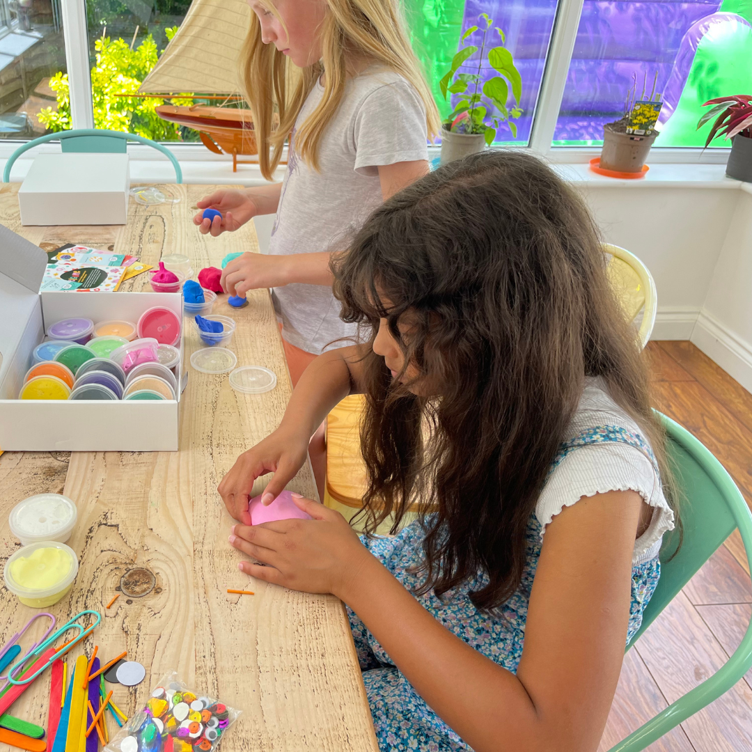 Children crafting at a Rex & Rose club