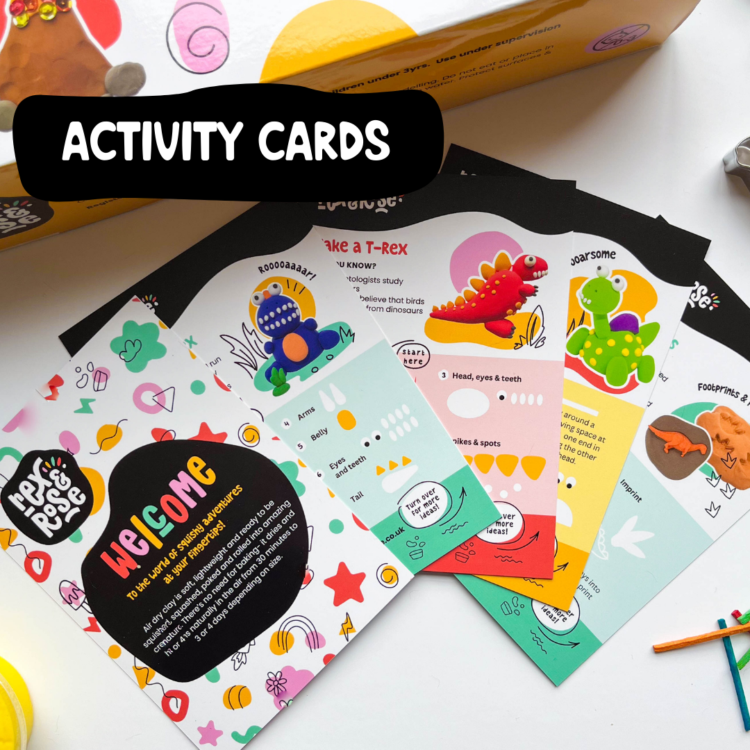 Activity cards for dinosaur crafts and inspiration