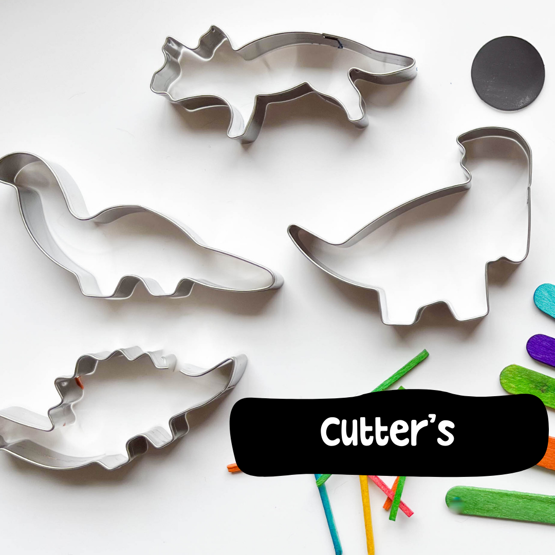 Dinosaur cookie cutters to use with air dry clay