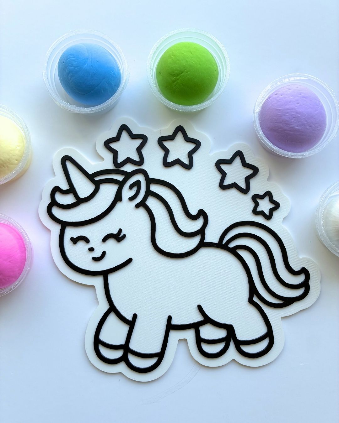 Unicorn Colour-In Clay Craft Kit for Kids, 3D Panel Activity