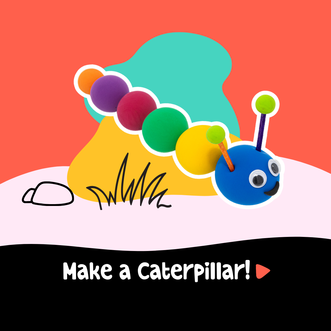 make an air dry clay caterpillar