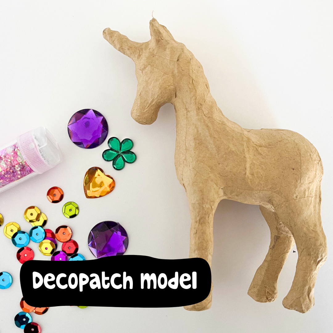 Decopatch Unicorn model to decorate with air dry clay